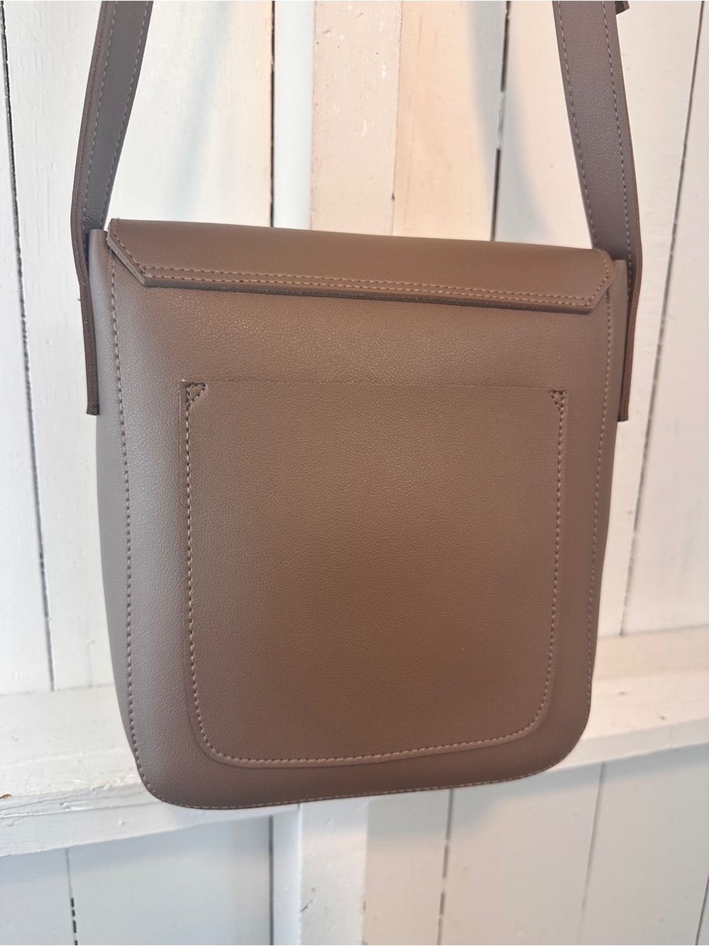Messenger Bag Faux Leather Brown Fall Crossbody Adjustable Strap - Picture 8 of 12